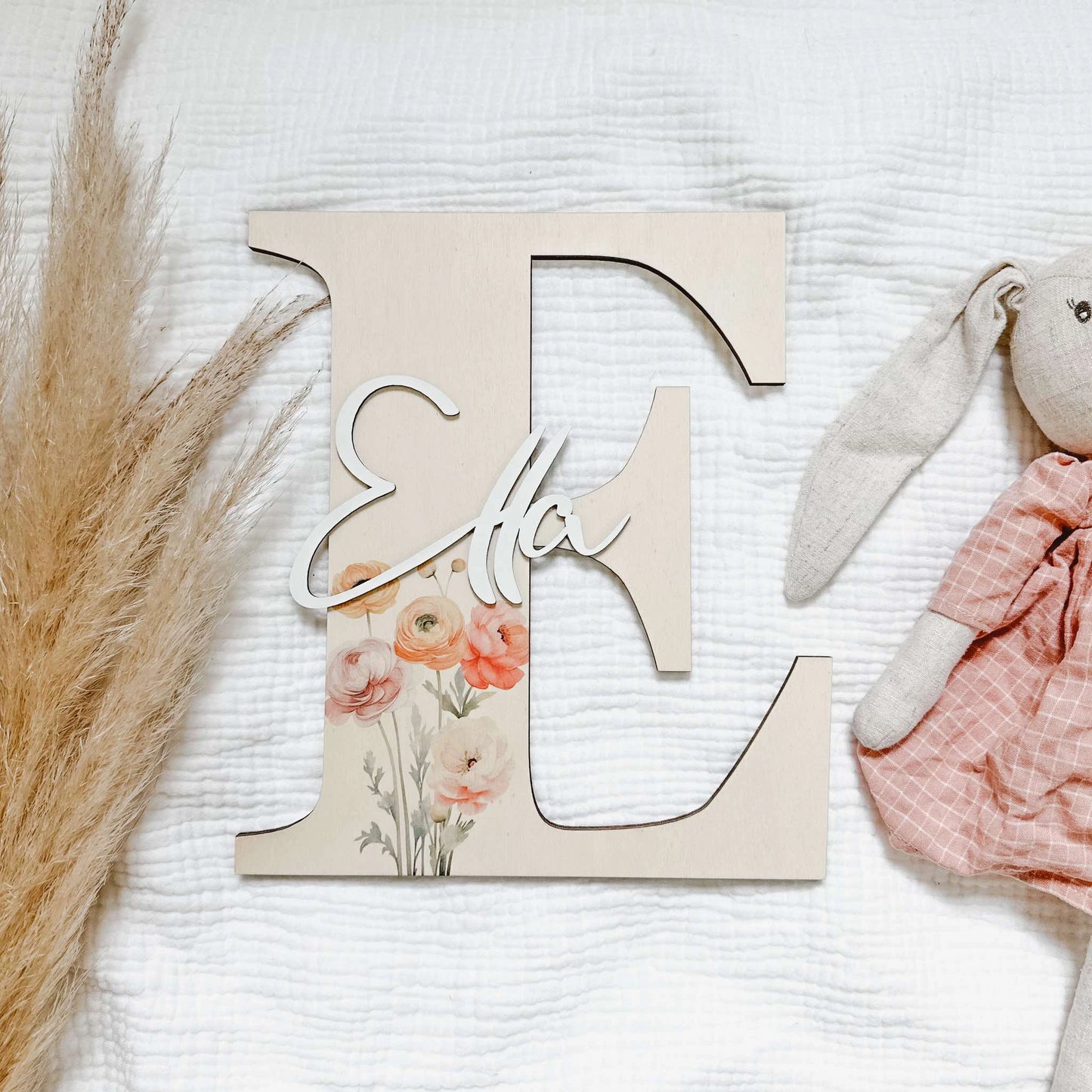Floral Bliss Wooden Initial