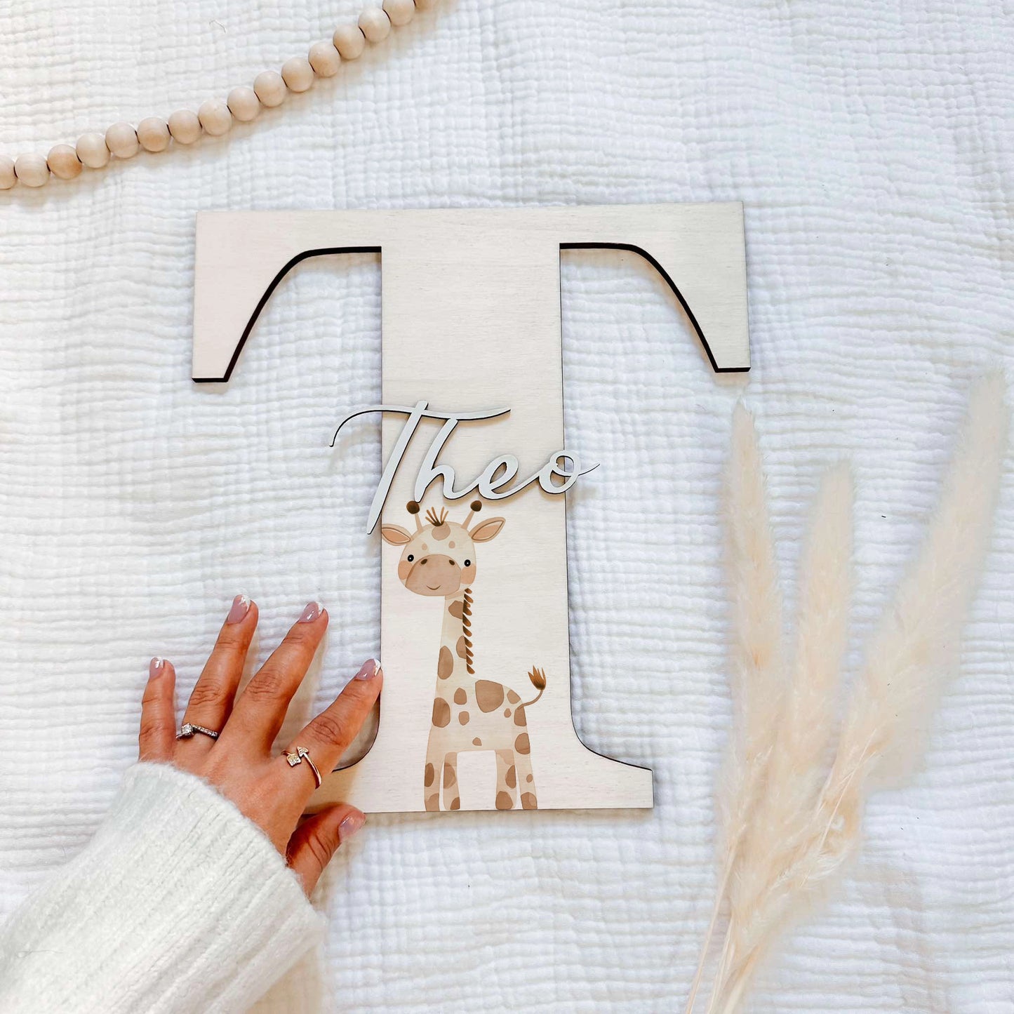 Tall Giraffe Wooden initial