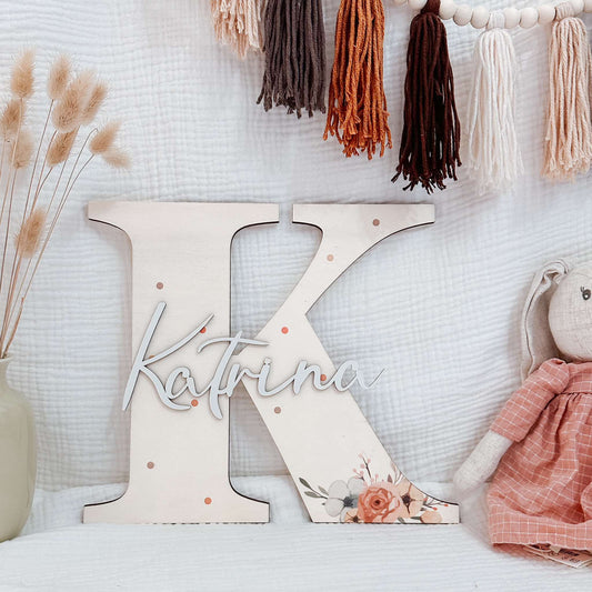 Blossom Charm Wooden Initial