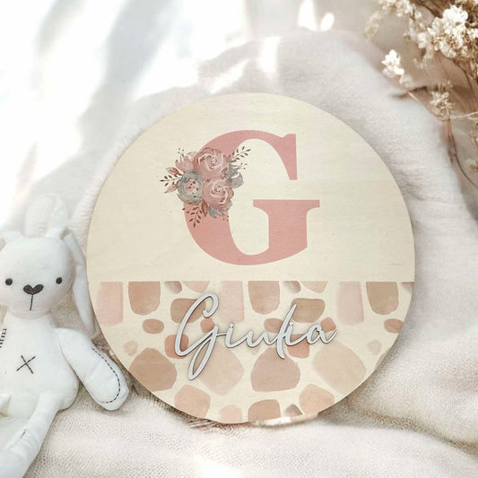 Blooming Initial Wooden Plaque