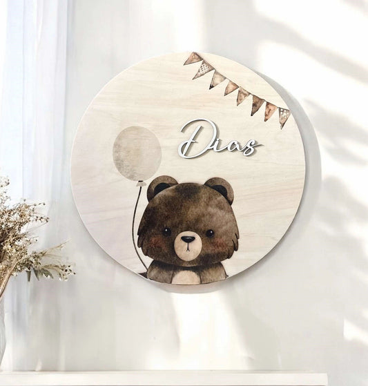 Cutie Bear Wooden Plaque