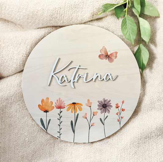 Floral Fantasy Wooden Plaque
