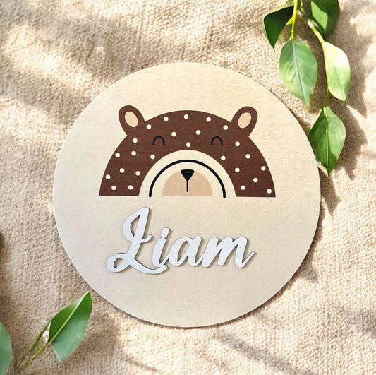 Peek-a-bear Wooden Plaque