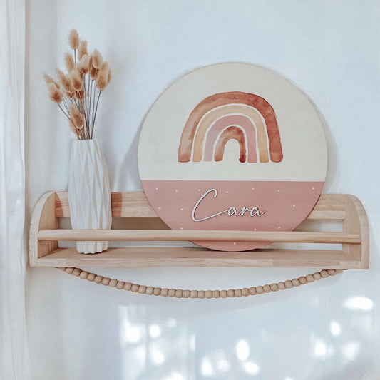 Rainbow Wishes Wooden Plaque
