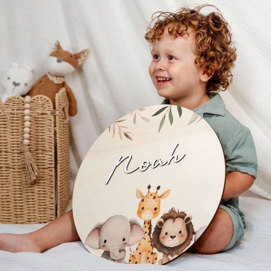 Wild Safari Wooden Plaque
